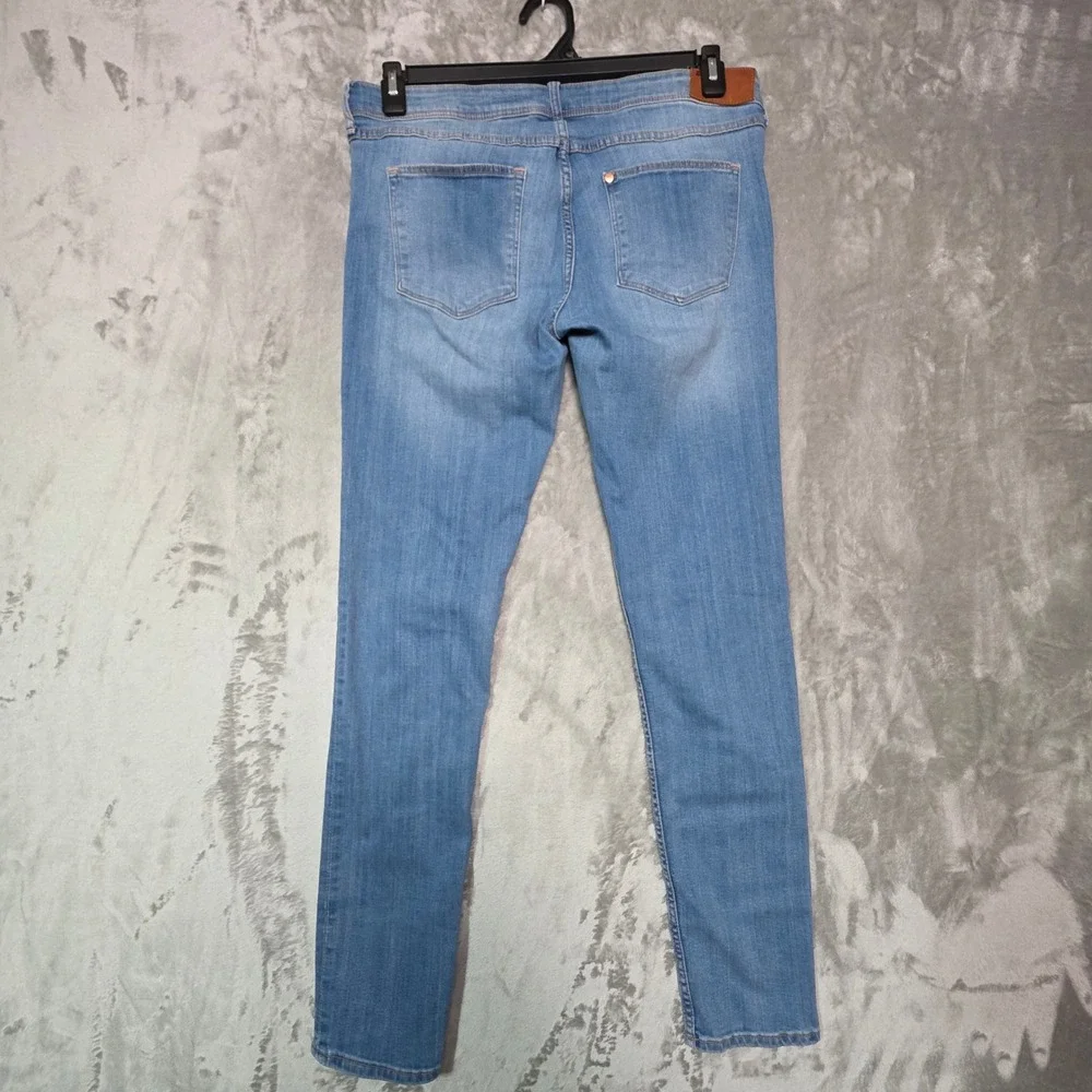 H&M &Denim Super Skinny Super Low Waist Jeans Light Wash Blue 33/32
